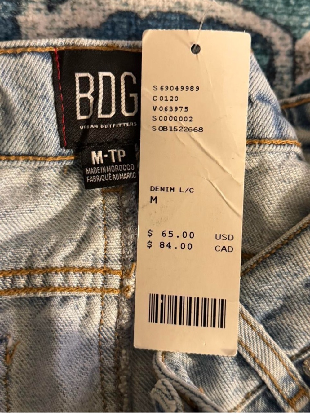 Urban Outfitters Denim Mini Skirt with Cream Lace Trim - Picture 3 of 5